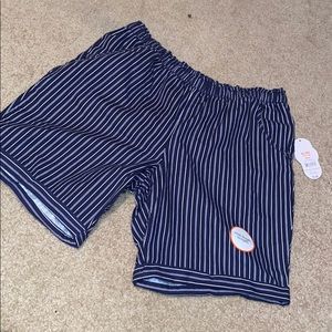 Pin stripped long shorts
